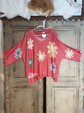 POL Coral Floral Long Sleeve Tee